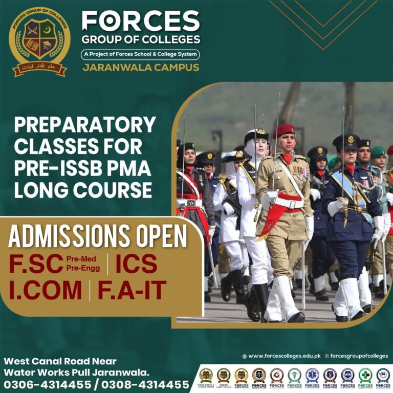 Admissions Open at Forces College Jaranwala with Pre-ISSB Prep