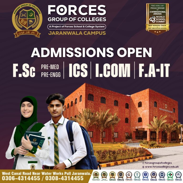 Admissions Open at Forces Group of Colleges – Jaranwala Campus